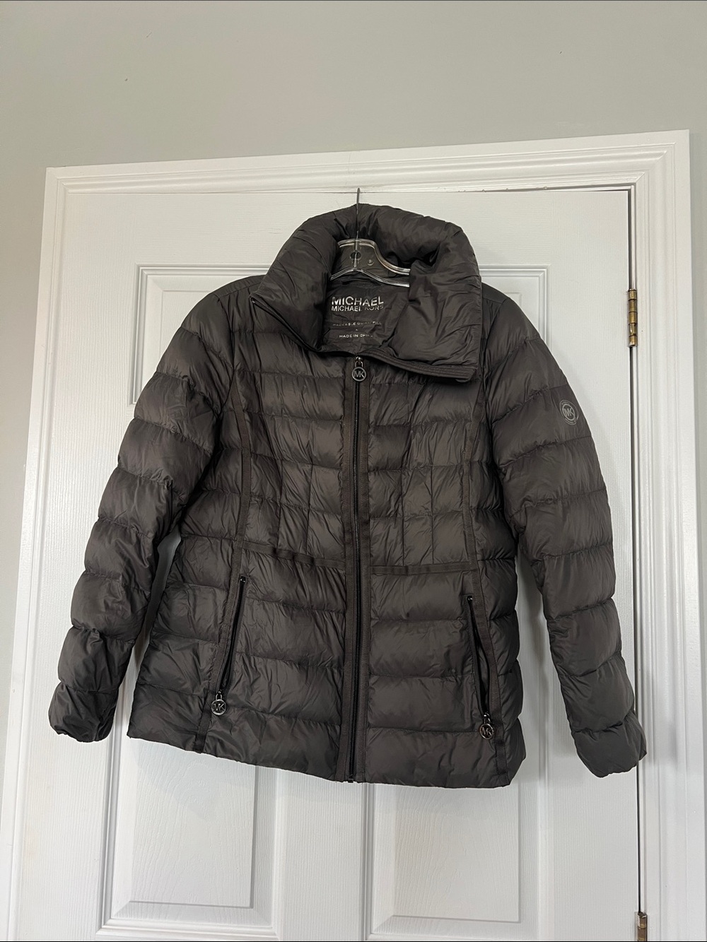 MICHAEL Michael Kors Taupe Quilted Puffer Coat - Picture 1 of 5